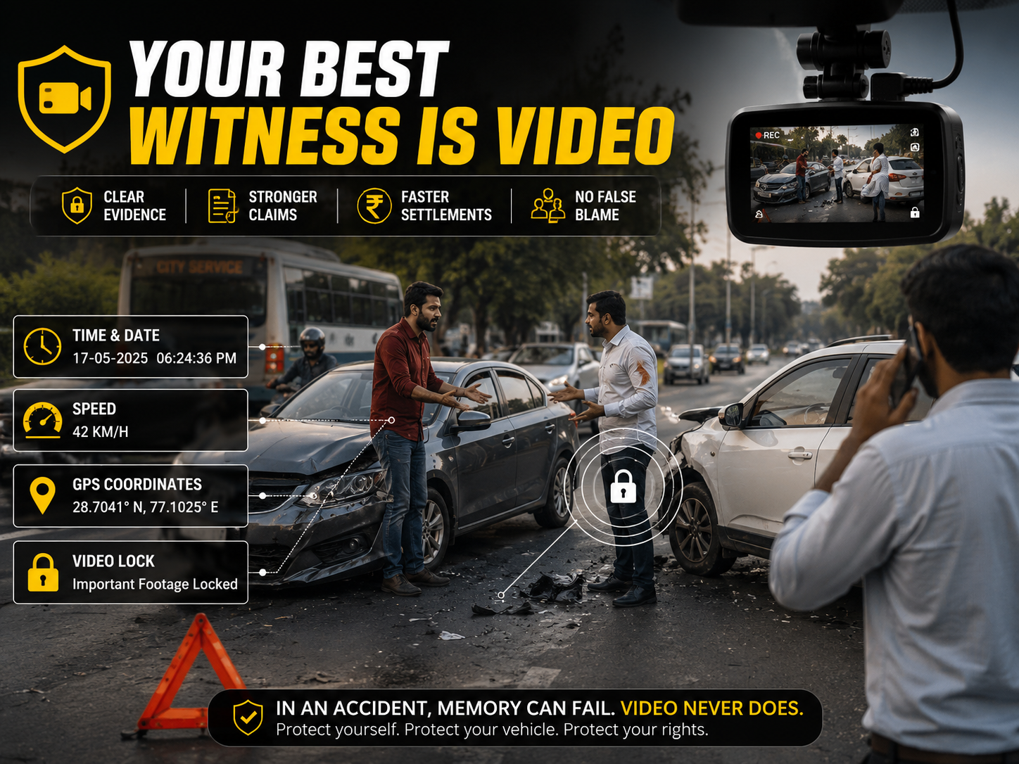 Dash cam footage insurance evidence
